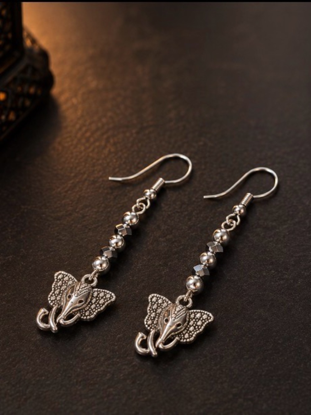 Hand Crafted Stainless Steel Elephant Dangle Earrings – Women Jewelry